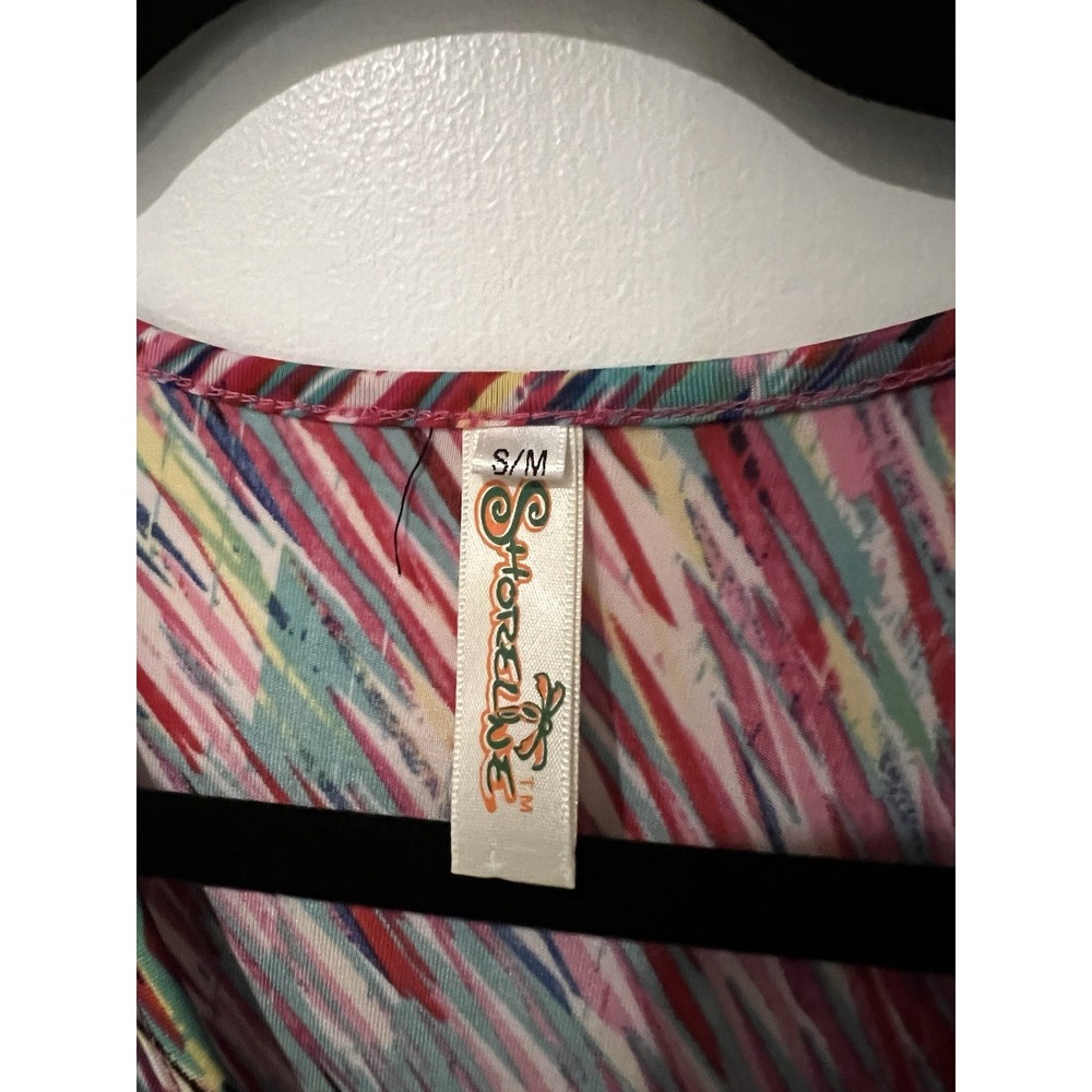 Shoreline Women's S/M Pink Stripe Print Sleeveless Dress Vacation Dress - Picture 2 of 6